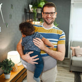 Adjustable Baby Carrier Waist Sling in Blue - Lightweight Hip Seat for 0-36 Months - Front View
