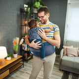 Adjustable Baby Carrier Waist Sling in Blue - Lightweight Hip Seat for 0-36 Months - Close-Up Angle