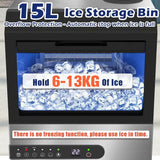 Portable Commercial Ice Maker Machine, Stainless Steel, 45KG/24HR, Silver - 45-Degree Angle