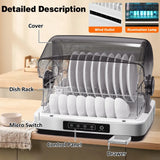 32L Black Countertop Steriliser Cabinet with Hot Air Drying Technology - Top-Down View