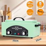 High Temperature Black Nail Tool Sterilizer Dry Heat Disinfection Cabinet 33x19x15cm - Side View