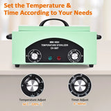 High Temperature Black Nail Tool Sterilizer Dry Heat Disinfection Cabinet 33x19x15cm - Top-Down View