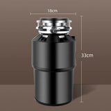 550W Food Waste Disposer with AU Plug, 4000RPM, Black, Stainless Steel for Kitchen - Side View