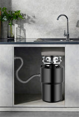 550W Food Waste Disposer with AU Plug, 4000RPM, Black, Stainless Steel for Kitchen - Close-Up Angle
