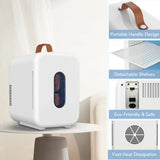 10L Mini Fridge Portable Cooler and Warmer in White for Home, Car, and Camping - Front View