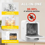 3-in-1 Baby Bottle Washer, Sterilizer & Dryer Combo in White - 45-Degree Angle