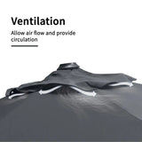 2.7x3.5m Grey Patio Cantilever Umbrella with 360-Degree Rotation - Low Angle