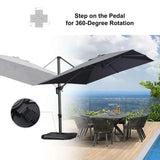 2.7x3.5m Grey Patio Cantilever Umbrella with 360-Degree Rotation - Extra Image