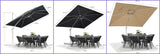 Beige White Cantilever Outdoor Umbrella 3m x 4m with 360-Degree Rotation - Front View