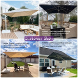 Beige White Cantilever Outdoor Umbrella 3m x 4m with 360-Degree Rotation - Top-Down View