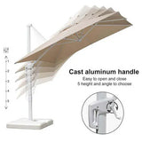 Beige White Cantilever Outdoor Umbrella 3m x 4m with 360-Degree Rotation - Extra Image