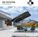 Beige White Cantilever Outdoor Umbrella 3m x 4m with 360-Degree Rotation - Extra Image