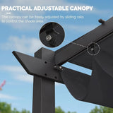 3 x 4 M Grey Outdoor Garden Pergola with Inclined Top Patio Gazebo - Top-Down View