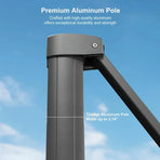 2.5x2.5m Grey Patio Cantilever Outdoor Umbrella with 360-Degree Rotation