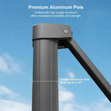 2.5x2.5m Grey Patio Cantilever Outdoor Umbrella with 360-Degree Rotation - Top-Down View