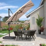 2.5x2.5m Beige Cantilever Outdoor Umbrella with 360-Degree Rotation - Extra Image