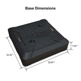 82cm Black Offset Patio Umbrella Base - Sand/Water Filled Square - Front View