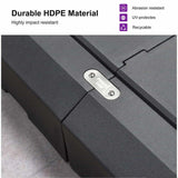 82cm Black Offset Patio Umbrella Base - Sand/Water Filled Square - Rear View