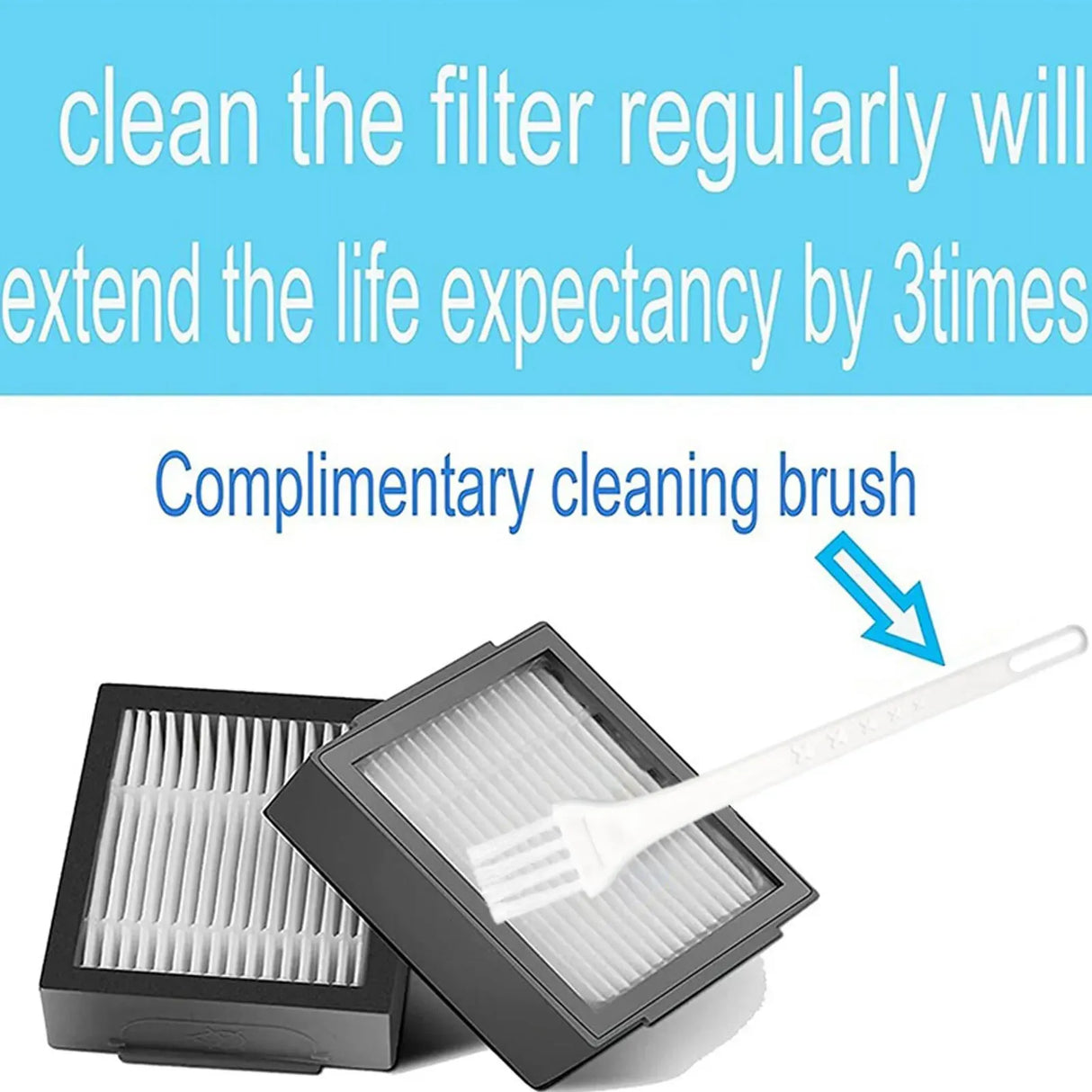 Replacement Filter Brush Parts Set for iRobot Roomba Vacuum Cleaners - Black - 22-Piece Set
