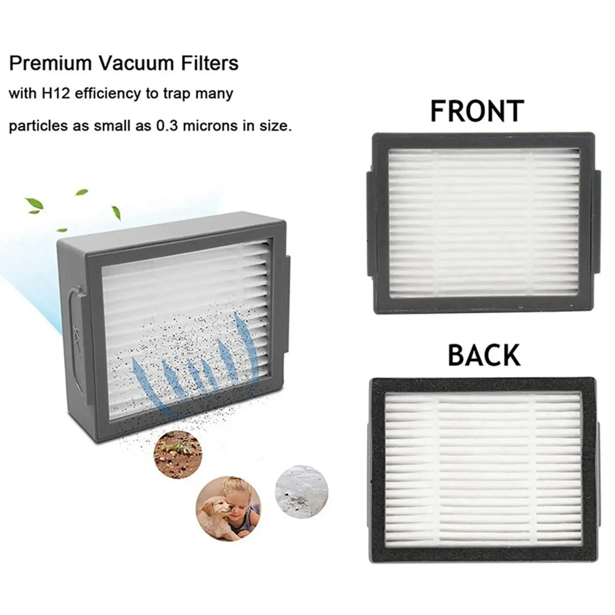 Replacement Filter Brush Parts Set for iRobot Roomba E Series and I Series Vacuum Cleaners - 28 Pieces, Black