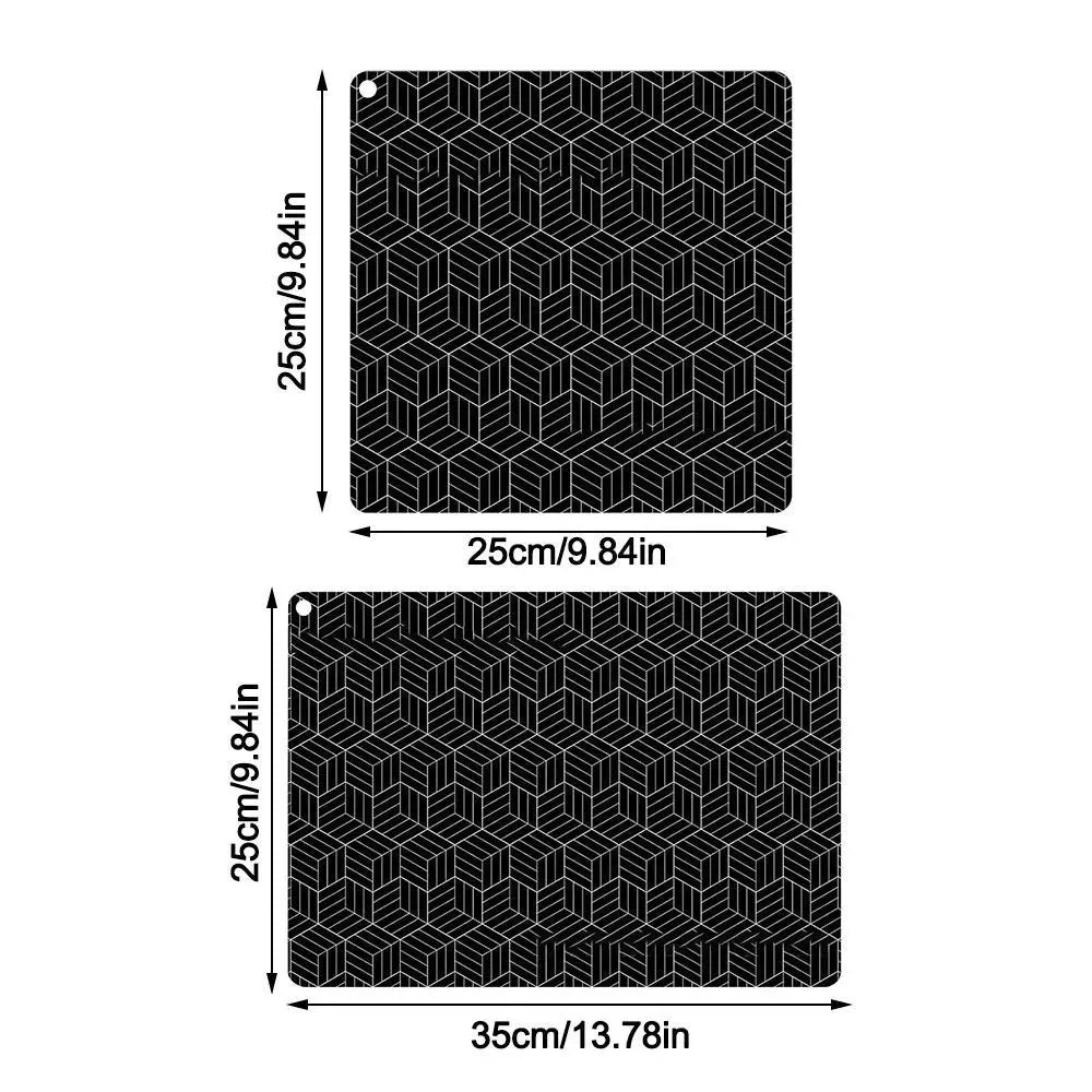 Anti-Slip Silicone Induction Cooktop Mat, 25x25cm, Heat Resistant, Black