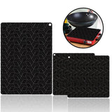 Anti-Slip Silicone Induction Cooktop Mat, 25x25cm, Heat Resistant, Black - Rear View