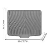 Silicone Sink Drying Mat Grey 40x33cm Heat Resistant Non-Slip Dish Drainer - 45-Degree Angle