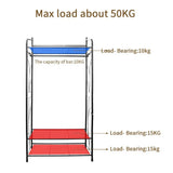 Heavy Duty Black Garment Rack with 3 Tiers, Adjustable Shelving, and Hanging Rod - 79x36x161cm - Low Angle