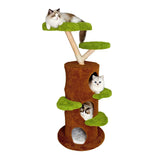 Large Multi-Level Cat Tree Tower in Green & Brown with Plush and Wood Design, 61x148cm - Extra Image