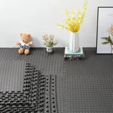 Black Interlocking Heavy Duty EVA Foam Gym Flooring Mats - 60x60cm - 12 Tiles