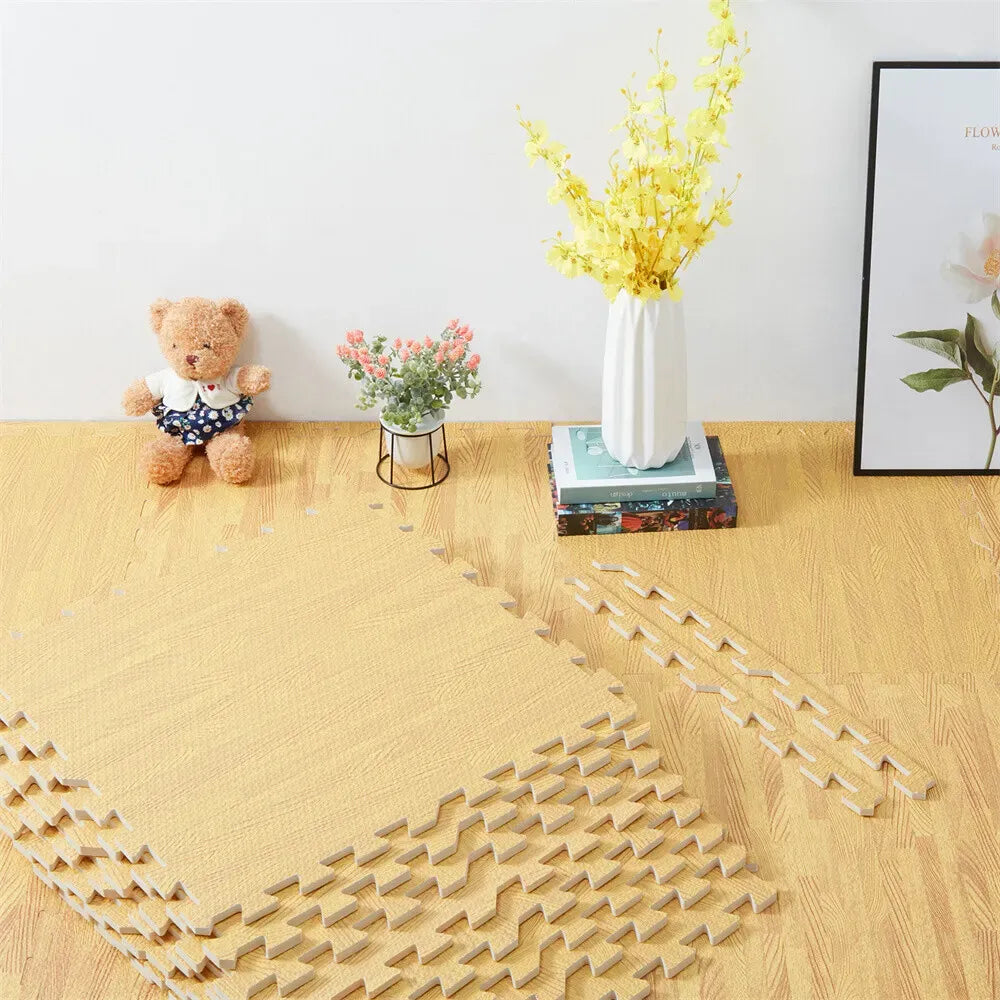 Brown Interlocking Heavy Duty EVA Foam Gym Flooring Mats - 60x60cm - 12 Tiles