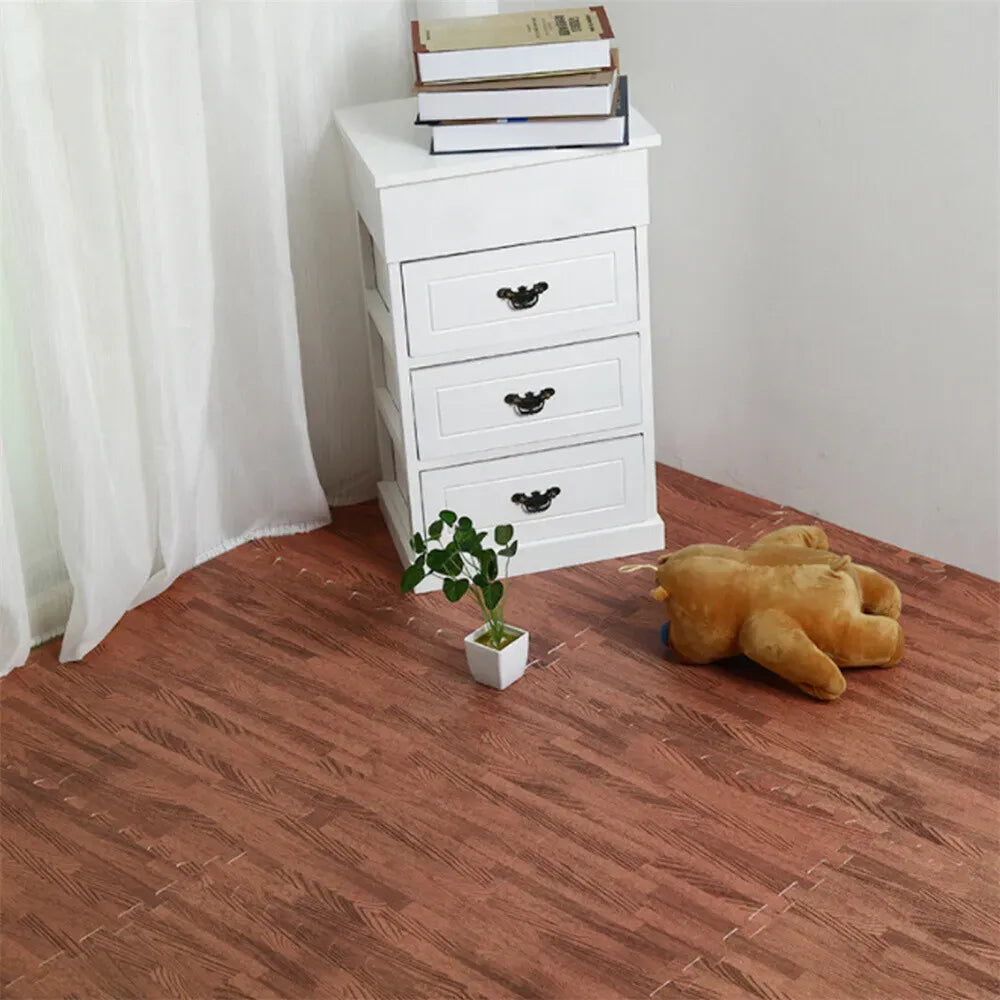 Brown Interlocking Heavy Duty EVA Foam Gym Flooring Mats - 60x60cm - 12 Tiles