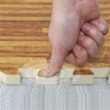Natural Wood Interlocking Heavy Duty EVA Foam Gym Flooring Mats - 60x60cm - 24 Tiles - Rear View