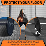 Black Interlocking Heavy Duty EVA Foam Gym Flooring Mats - 60x60cm - 24 Tiles - Low Angle