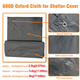 Heavy Duty Large Black Metal Walk-In Chicken Run Coop with Cover, 276x207x300cm - Front View