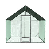 Heavy Duty Large Black Metal Walk-In Chicken Run Coop with Cover, 276x207x300cm - Close-Up Angle