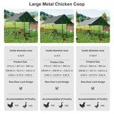 Heavy Duty Large Black Metal Walk-In Chicken Run Coop with Cover, 276x207x300cm - Extra Image