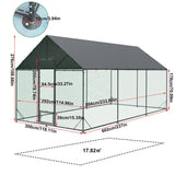 Heavy Duty Black Metal Walk-In Chicken Run Cage Coop with Cover, 276x602x300cm - Extra Image
