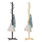 Brown Solid Wood Coat Rack Stand for Entryway - Sturdy Hat and Clothes Hanger - Extra Image
