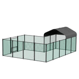 Chicken Run Coop 304.8 x 396.24 cm Covered Poultry Rabbit Hen Cage with Feeding Door - Extra Image