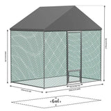 Extra Large Black Chicken Coop Cage Run Rabbit Hutch Walk-In Hen Enclosure 300x200x270cm - Side View
