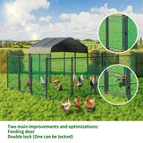 Extra Large Black Chicken Coop Cage Run Rabbit Hutch Walk-In Hen Enclosure 300x200x270cm - 45-Degree Angle
