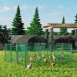 Extra Large Black Chicken Coop Cage Run Rabbit Hutch Walk-In Hen Enclosure 300x200x270cm - Rear View