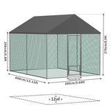 Extra Large Green Chicken Coop Cage Run Rabbit Hutch Walk In Hen Enclosure 300x400x270cm - Side View