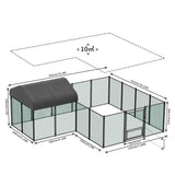 Extra Large Green Chicken Coop Cage Run Rabbit Hutch Walk In Hen Enclosure 300x400x270cm - Extra Image