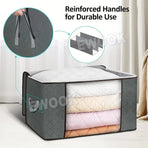 Large Navy Blue Quilt Storage Bags, 60x40x35cm, 6-Pack, Durable Non-Woven Fabric