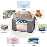Large Grey Quilt Storage Bags - 6 Pack, 60x40x35cm, Breathable Non-Woven Fabric - Top-Down View