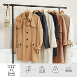 Industrial Clothing Rack Wheels Double Rod - 45-Degree Angle