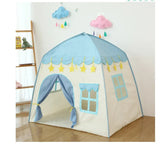 130CM Portable Kids Castle Tent Large Blue - Front View