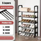 5-Layer Multi-Function Shoe Rack Space Saver - Front View